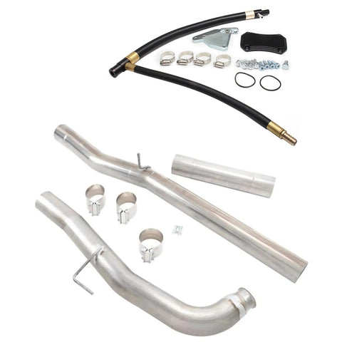 4 Inch Exhaust Muffler Pipe & EGR Delete Kit Generic For 2011-2015 6.6L Duramax LML Chevy Silverado