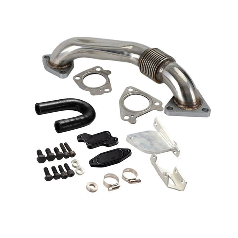 EGR Delete & Passenger Up Pipe for 2007-2010 6.6 Duramax LMM Chevrolet Silverado GMC 2500 3500