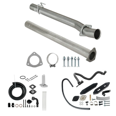4" DPF Delete Pipe & EGR Delete Kit CCV Reroute For 2011-2023 6.7L Powerstroke Ford F250 F350