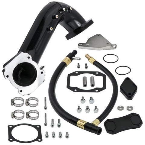 EGR Delete Kit & High Flow Intake Elbow Tube for 2011-2015 Chevy Silverado GMC Sierra 2500 3500 6.6 Duramax LML