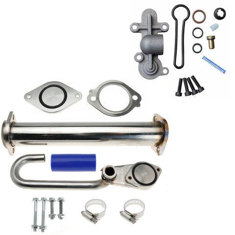 EGR Bypass Valve Delete Kit & Fuel Pressure Regulator Blue Spring For 2003-2007 6.0L Powerstroke Ford F250