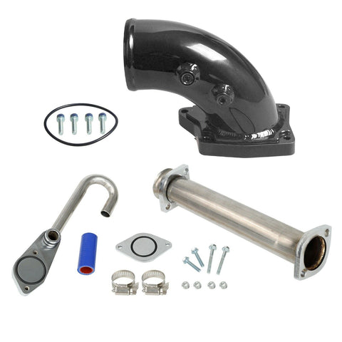 EGR Bypass Delete Kit & Intake Elbow Black For 6.0L Powerstroke 2003-2007 Ford F250 F350 F450 F550
