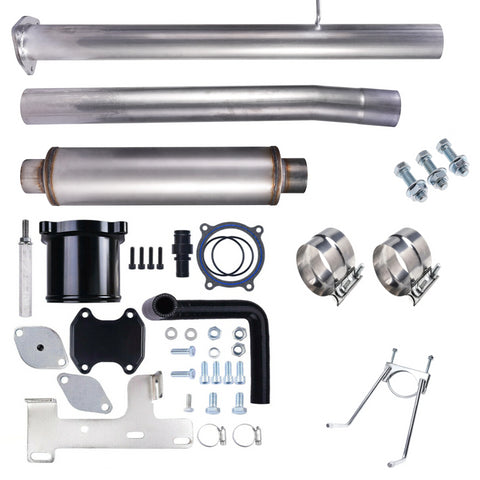 4" DPF EGR DEF Delete Throttle Valve Muffler Pipe Kit for 2010 - 2014 RAM 2500 3500 6.7L Cummins Diesel